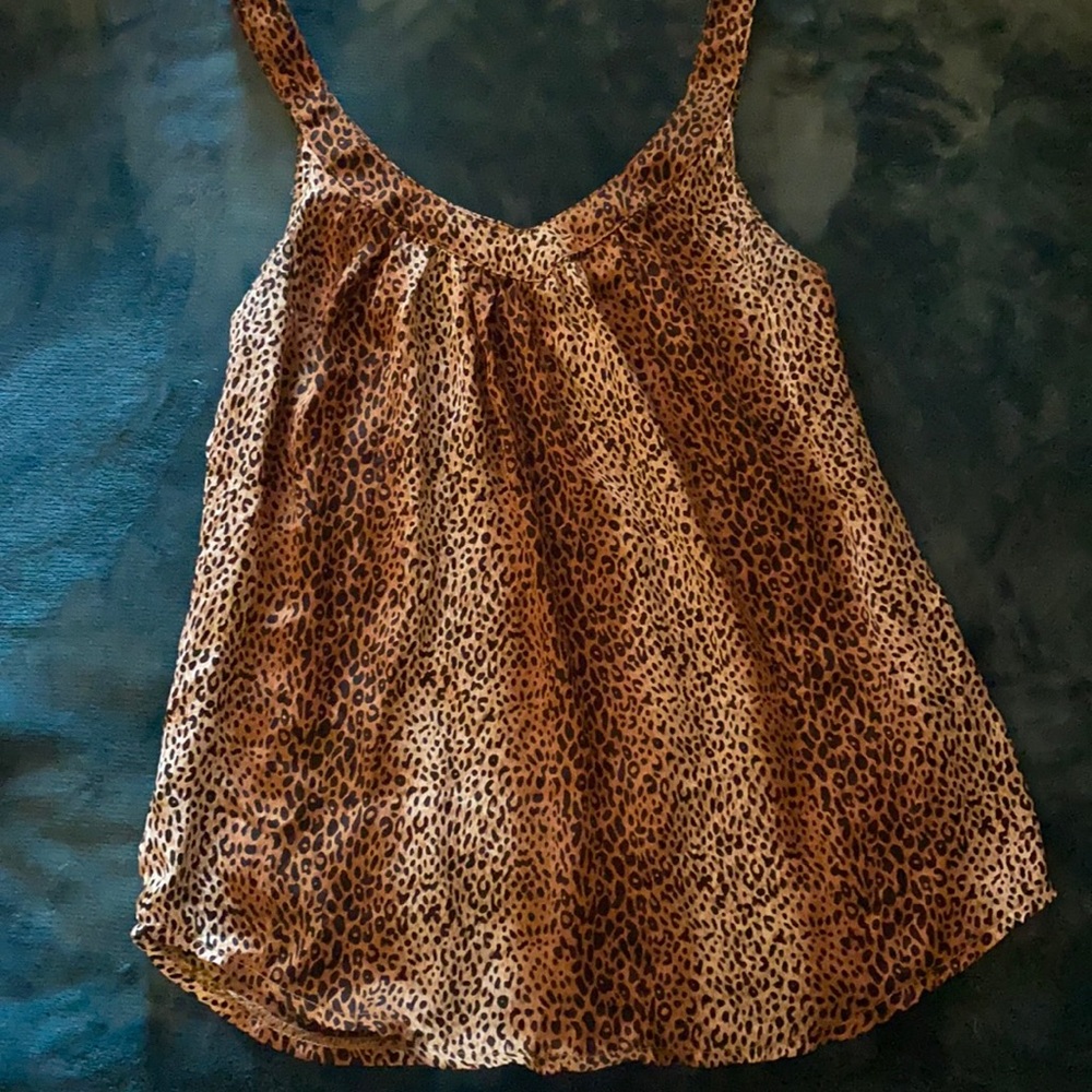 Leopard Print Satin Top